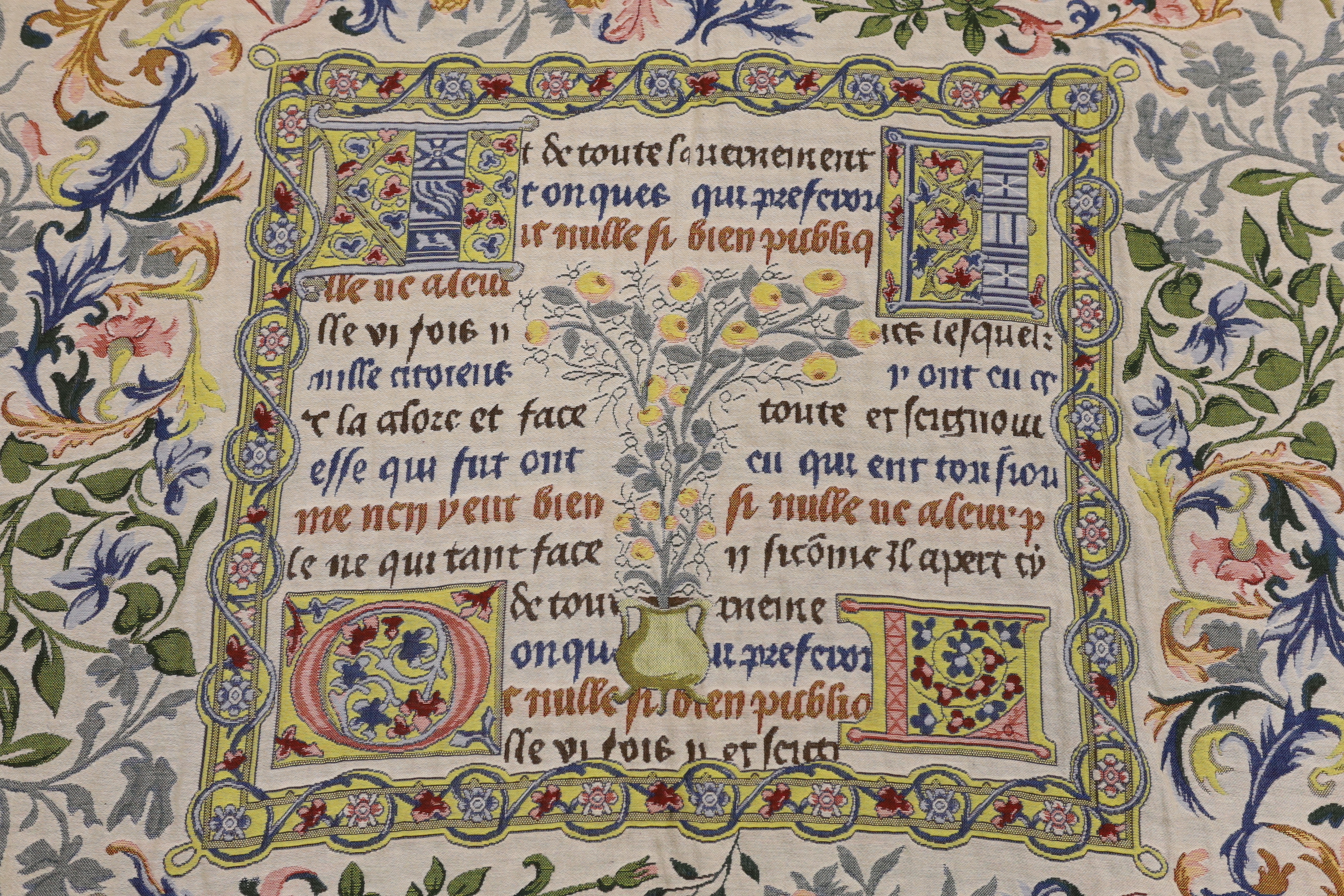 A Belgian ‘’Medieval fable’’ woven blanket 137x132cm